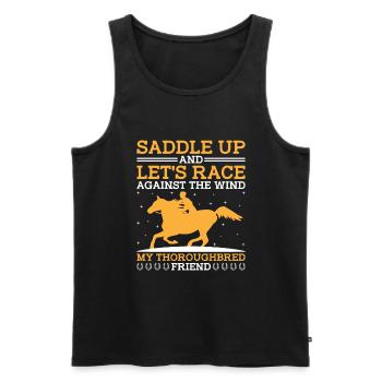Thoroughbred Horse Racing Riding Equestian Horses - Men's Premium Organic Tank Top - black - Front - Michal (187cm)