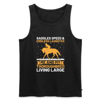 Vollblut Pferderennen Reiten Reiterpferde - Männer Premium Bio Tank Top - Schwarz - Vorne - Michal (187cm)