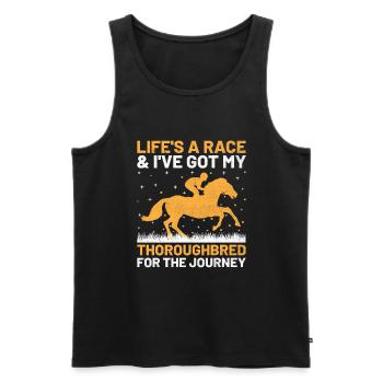 Thoroughbred Horse Racing Riding Equestian Horses - Men's Premium Organic Tank Top - black - Front - AI Model Male 178 light (178cm)