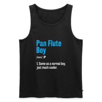 Flûte de Pan garçon Pan flûtiste fanfare musique Inst - Débardeur bio Premium Homme - noir - Devant - Michal (187cm)