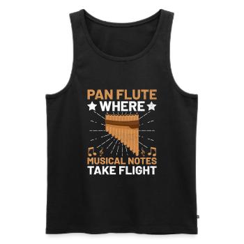 Panflötenspieler Panflötistin Marching Band Musik I - Männer Premium Bio Tank Top - Schwarz - Vorne - Michal (187cm)