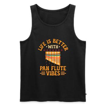 Pan Flute Player Pan Flutist Marching Band Music I - Men's Premium Organic Tank Top - black - Front - Michal (187cm)