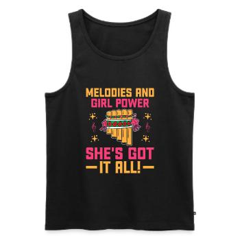 Pan Flute Player Pan Flutist Marching Band Music I - Men's Premium Organic Tank Top - black - Front - Michal (187cm)