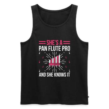 Panflötenspieler Panflötistin Marching Band Musik I - Männer Premium Bio Tank Top - Schwarz - Vorne - Michal (187cm)