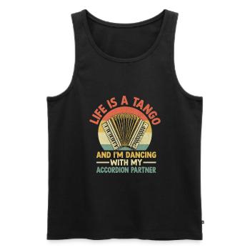 Life Is A Tango And I'm Dancing With My Accordion - Men's Premium Organic Tank Top - black - Front - Michal (187cm)