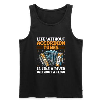 Life Without Accordion Tunes Is Like A River Witho - Men's Premium Organic Tank Top - black - Front - AI Model Male 178 light (178cm)