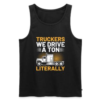Trucker Fahren Papa Trucker Vater LKW-Fahrer - Männer Premium Bio Tank Top - Schwarz - Vorne - AI Model Male 178 light (178cm)