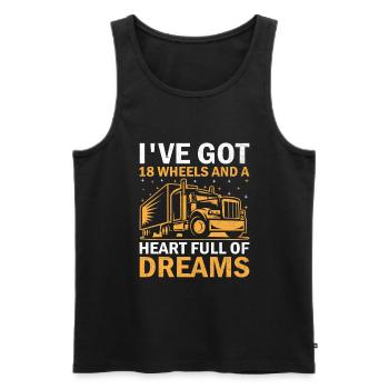 Trucker Driving Dad Trucker Father Truck Driver - Men's Premium Organic Tank Top - black - Front - Michal (187cm)