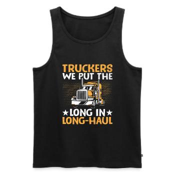 Trucker Fahren Papa Trucker Vater LKW-Fahrer - Männer Premium Bio Tank Top - Schwarz - Vorne - AI Model Male 178 light (178cm)
