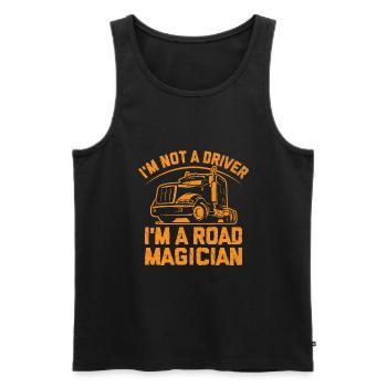 Trucker Driving Dad Trucker Father Truck Driver - Men's Premium Organic Tank Top - black - Front - Michal (187cm)