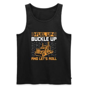 Trucker Driving Dad Trucker Father Truck Driver - Men's Premium Organic Tank Top - black - Front - Michal (187cm)