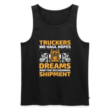 Trucker Fahren Papa Trucker Vater LKW-Fahrer - Männer Premium Bio Tank Top - Schwarz - Vorne - AI Model Male 178 light (178cm)