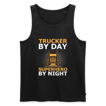 Trucker Fahren Papa Trucker Vater LKW-Fahrer - Männer Premium Bio Tank Top - Schwarz - Vorne - AI Model Male 178 light (178cm)