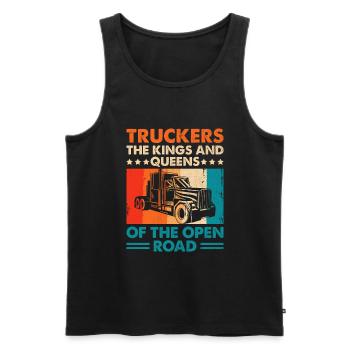 Trucker Driving Dad Trucker Father Truck Driver - Men's Premium Organic Tank Top - black - Front - Michal (187cm)