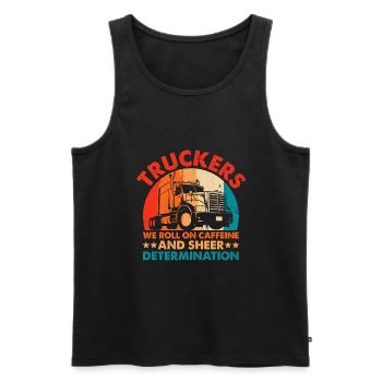 Trucker Driving Dad Trucker Father Truck Driver - Men's Premium Organic Tank Top - black - Front - Michal (187cm)