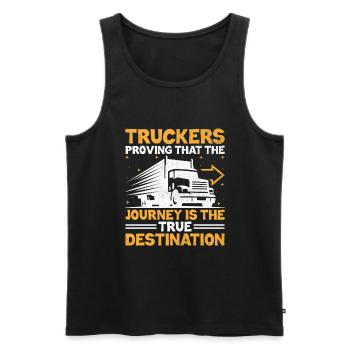 Trucker Driving Dad Trucker Father Truck Driver - Men's Premium Organic Tank Top - black - Front - Michal (187cm)