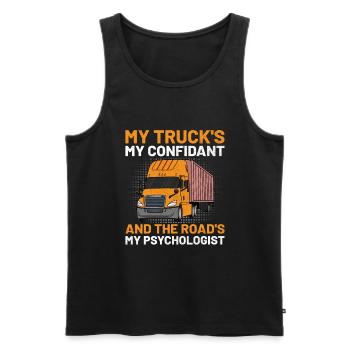Trucker Fahren Papa Trucker Vater LKW-Fahrer - Männer Premium Bio Tank Top - Schwarz - Vorne - AI Model Male 178 light (178cm)
