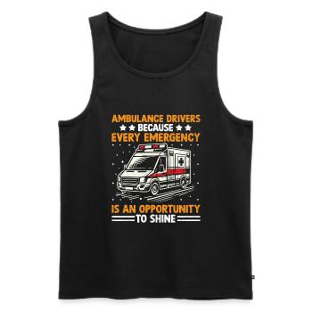 Krankenwagenfahrer, weil jeder Notfall ein Einsatz ist - Männer Premium Bio Tank Top - Schwarz - Vorne - Michal (187cm)