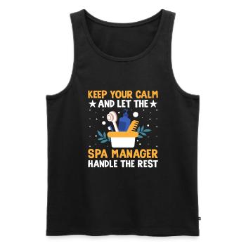 SPA Manager Job Wellness Funny SPA Management Sayi - Men's Premium Organic Tank Top - black - Front - Michal (187cm)