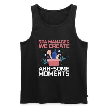 SPA Manager Job Wellness Funny SPA Management Sayi - Men's Premium Organic Tank Top - black - Front - Michal (187cm)