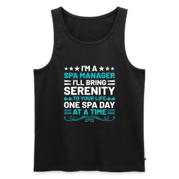 SPA Manager Job Wellness Funny SPA Management Sayi - Men's Premium Organic Tank Top - black - Front - Michal (187cm)