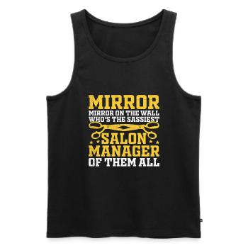 SPA Manager Job Wellness Funny SPA Management Sayi - Men's Premium Organic Tank Top - black - Front - Michal (187cm)