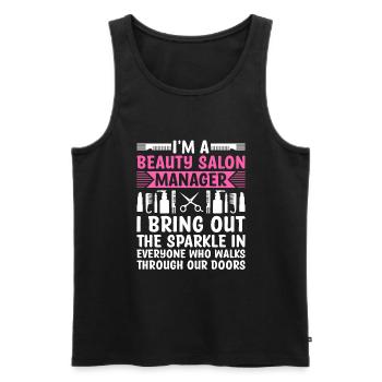 SPA Manager Job Wellness Funny SPA Management Sayi - Men's Premium Organic Tank Top - black - Front - Michal (187cm)