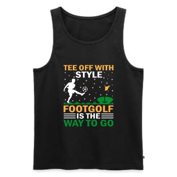 Footgolf Player Foot Golf Playing Footgolfers Foot - Men's Premium Organic Tank Top - black - Front - Michal (187cm)