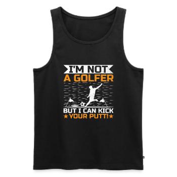 Footgolf Player Foot Golf Playing Footgolfers Foot - Men's Premium Organic Tank Top - black - Front - AI Model Male 178 light (178cm)