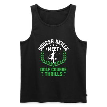 Footgolf Player Foot Golf Playing Footgolfers Foot - Men's Premium Organic Tank Top - black - Front - Michal (187cm)