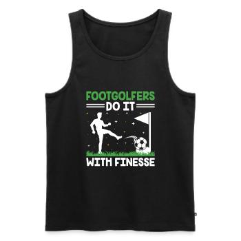 Footgolf Player Foot Golf Playing Footgolfers Foot - Men's Premium Organic Tank Top - black - Front - Michal (187cm)