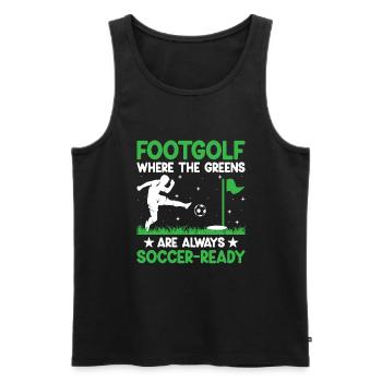 Footgolf Player Foot Golf Playing Footgolfers Foot - Men's Premium Organic Tank Top - black - Front - AI Model Male 178 light (178cm)