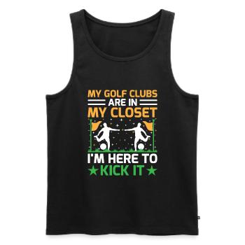 Footgolf Player Foot Golf Footgolfers Foot spielen - Männer Premium Bio Tank Top - Schwarz - Vorne - Michal (187cm)