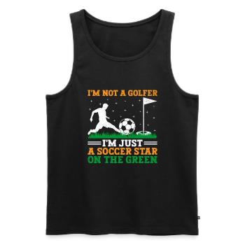 Footgolf Player Foot Golf Playing Footgolfers Foot - Men's Premium Organic Tank Top - black - Front - AI Model Male 178 light (178cm)