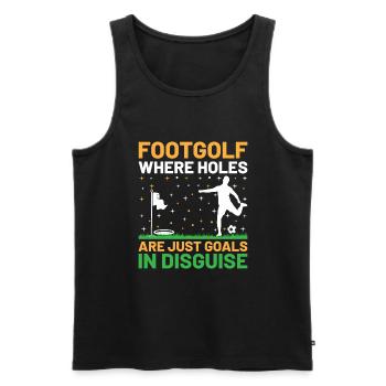 Footgolf Player Foot Golf Playing Footgolfers Foot - Men's Premium Organic Tank Top - black - Front - AI Model Male 178 light (178cm)