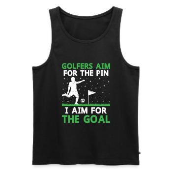Footgolf Player Foot Golf Playing Footgolfers Foot - Men's Premium Organic Tank Top - black - Front - Michal (187cm)