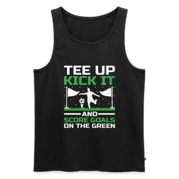 Footgolf Player Foot Golf Playing Footgolfers Foot - Men's Premium Organic Tank Top - black - Front - AI Model Male 178 light (178cm)