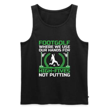 Footgolf Player Foot Golf Playing Footgolfers Foot - Men's Premium Organic Tank Top - black - Front - AI Model Male 178 light (178cm)