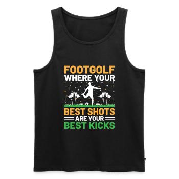 Footgolf Player Foot Golf Playing Footgolfers Foot - Men's Premium Organic Tank Top - black - Front - AI Model Male 178 light (178cm)