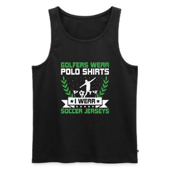 Footgolf Player Foot Golf Playing Footgolfers Foot - Men's Premium Organic Tank Top - black - Front - Michal (187cm)