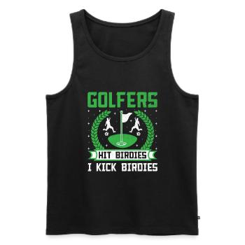 Footgolf Player Foot Golf Playing Footgolfers Foot - Men's Premium Organic Tank Top - black - Front - AI Model Male 178 light (178cm)