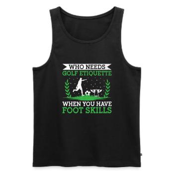 Footgolf Player Foot Golf Footgolfers Foot spielen - Männer Premium Bio Tank Top - Schwarz - Vorne - Michal (187cm)
