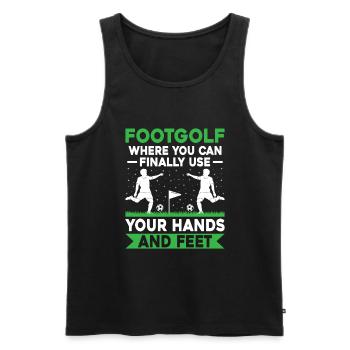 Footgolf Player Foot Golf Footgolfers Foot spielen - Männer Premium Bio Tank Top - Schwarz - Vorne - Michal (187cm)