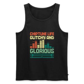 Chiptune Music Lover Groove to the Bleeps and Bloo - Men's Premium Organic Tank Top - black - Front - AI Model Male 178 light (178cm)