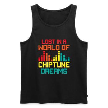 Chiptune Music Lover Groove to the Bleeps and Bloo - Men's Premium Organic Tank Top - black - Front - AI Model Male 178 light (178cm)