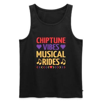 Chiptune Music Lover Groove to the Bleeps and Bloo - Men's Premium Organic Tank Top - black - Front - AI Model Male 178 light (178cm)