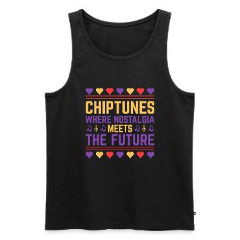 Chiptune Music Lover Groove zu den Bleeps und Bloo - Männer Premium Bio Tank Top - Schwarz - Vorne - AI Model Male 178 light (178cm)