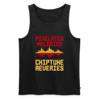 Chiptune Music Lover Groove to the Bleeps and Bloo - Men's Premium Organic Tank Top - black - Front - AI Model Male 178 light (178cm)