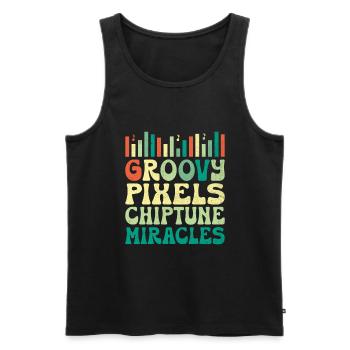 Chiptune Music Lover Groove zu den Bleeps und Bloo - Männer Premium Bio Tank Top - Schwarz - Vorne - Michal (187cm)