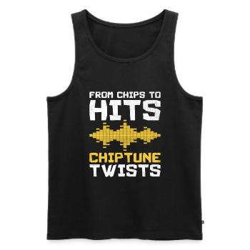 Chiptune Music Lover Groove zu den Bleeps und Bloo - Männer Premium Bio Tank Top - Schwarz - Vorne - AI Model Male 178 light (178cm)